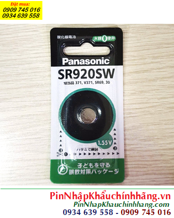 Panasonic SR920SW (Vỉ nội địa Nhật), Pin đồng hồ 1.5v Silver Oxide Panasonic SR920SW-Pin 371 (Xuất xứ NHẬT)